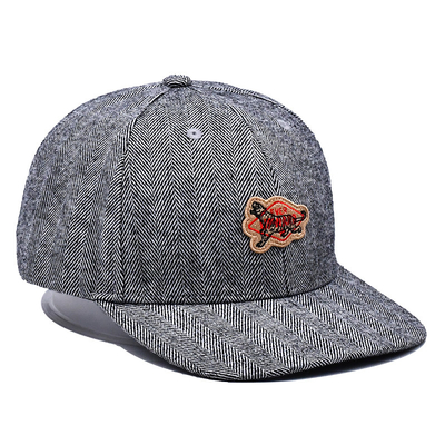 Structured 6 Panel Snapback Cap With 2 Matching Fabric Color Eyelets Patch Logo