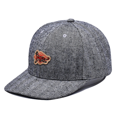 Structured 6 Panel Snapback Cap With 2 Matching Fabric Color Eyelets Patch Logo