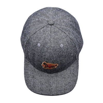 Structured 6 Panel Snapback Cap With 2 Matching Fabric Color Eyelets Patch Logo