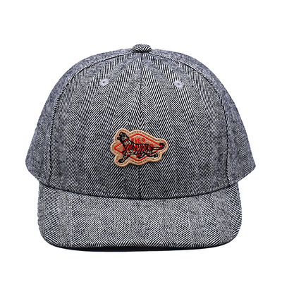 Structured 6 Panel Snapback Cap With 2 Matching Fabric Color Eyelets Patch Logo