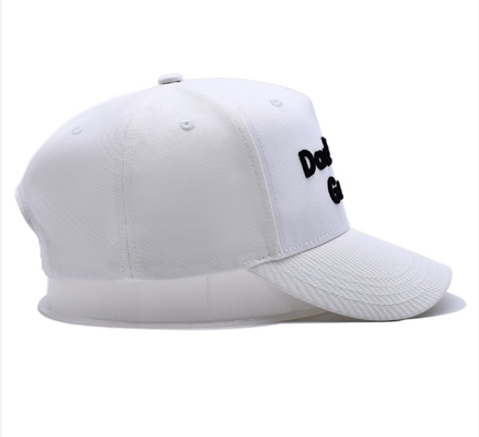 Flat Curve Peak Style 5 Panel Baseball Cap With 3D Embroidery Logo Cotton Sweatband