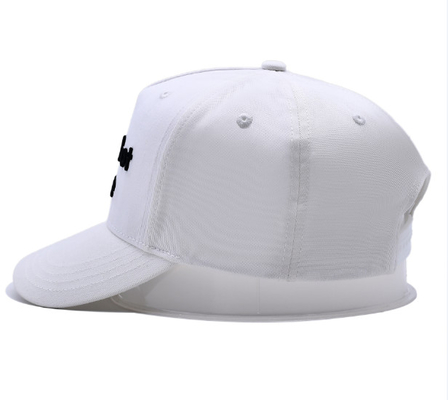 Flat Curve Peak Style 5 Panel Baseball Cap With 3D Embroidery Logo Cotton Sweatband