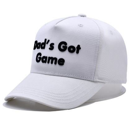 Flat Curve Peak Style 5 Panel Baseball Cap With 3D Embroidery Logo Cotton Sweatband