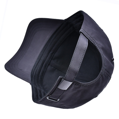 Curve Peak Five Panel Baseball Cap With Structured Rubber Patch Metal Eyelets Matching With Fabric