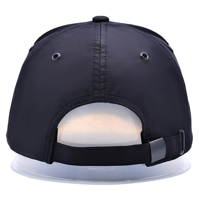 Curve Peak Five Panel Baseball Cap With Structured Rubber Patch Metal Eyelets Matching With Fabric