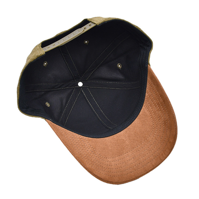 Lower Crown 6 Panel Baseball Hat With Plastic Buckle Customized Snapback Cap