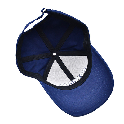 Custom High Quality 6 Panels Baseball Hat With Flat Embroidery Logo Matching Fabric Color