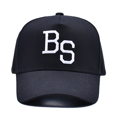 Adjustable Strap 5 Panel Baseball Hat Cotton Fabric With Embroidery Logo Custom