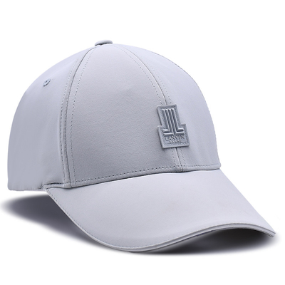 Customizable 6 Panel Baseball Cap Curve Peak Style Rubber Patch Logo