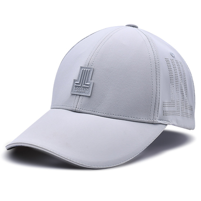 Customizable 6 Panel Baseball Cap Curve Peak Style Rubber Patch Logo