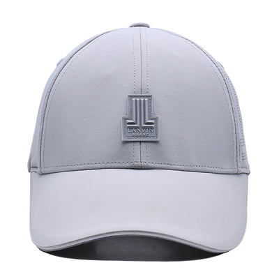 Customizable 6 Panel Baseball Cap Curve Peak Style Rubber Patch Logo