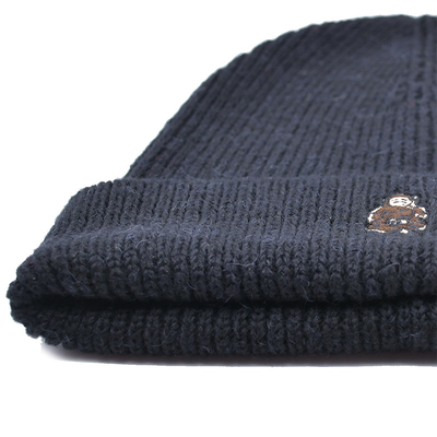 High Performance Knit Beanie Hats With Embroidery Pattern Custom Colors