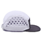 Contrast Stitching 5 Panel Camper Hat With Customized Eyelets And Flat Brim Visor