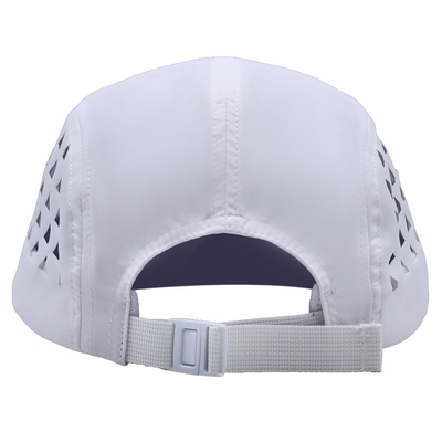 Contrast Stitching 5 Panel Camper Hat With Customized Eyelets And Flat Brim Visor