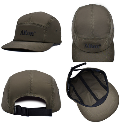 Cotton / Nylon / Polyester 5 Panel Camper Hat With Customized Eyelets