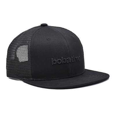 OEM Custom Flat Brim Mesh Fashion Hip Hop Fishing Snapback Cap Trucker Baseball Cap