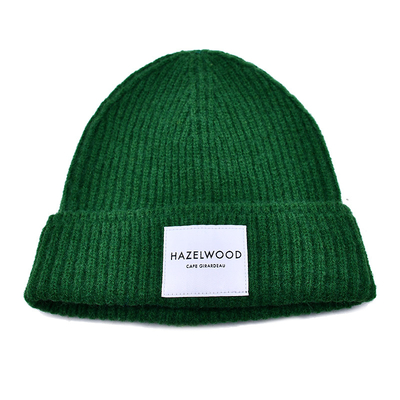 Custom Knit Cuffed Acrylic Slouchy Beanie Hats Fisherman Skull Hats Winter Cap