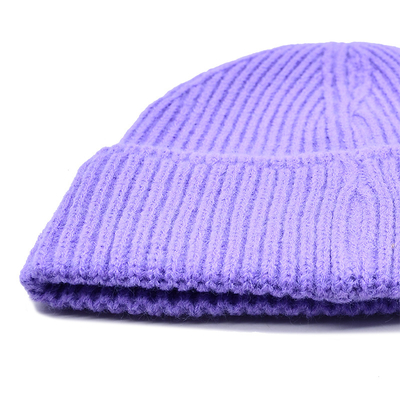 Winter Fashion Multi Colored Large Slouchy Cuffed Men Knit Hat Unisex Purple Beanie Hats