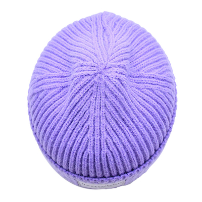 Winter Fashion Multi Colored Large Slouchy Cuffed Men Knit Hat Unisex Purple Beanie Hats