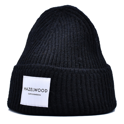 Custom Embroidery / Printed Logo Acrylic Beanies Jacquard Knitted Hats Warm Hat With Patch