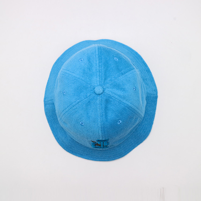 Custom Terry Cloth  Bucket Hat Wide Brim Casual and Fashionable Style Custom 3D Embroidery Logo