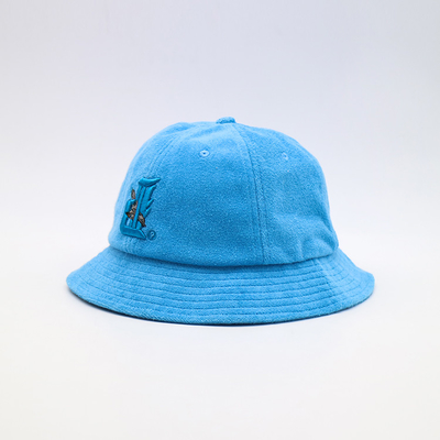 Custom Terry Cloth  Bucket Hat Wide Brim Casual and Fashionable Style Custom 3D Embroidery Logo