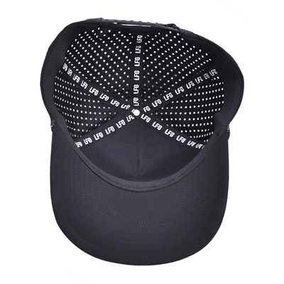 Custom Rubber PVC Logo Trucker Hat 5 Panel Waterproof Laser Hole Rope Golf Hats Running Sports Cap For Man