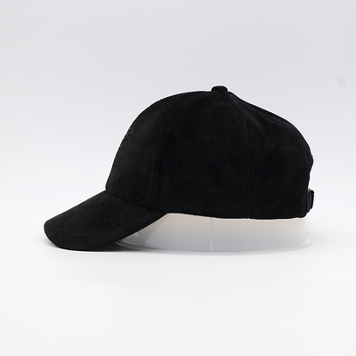 Unisex Embroidered Baseball Caps With Curved Brim And Mental Strap Suede Fabric