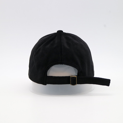 Unisex Embroidered Baseball Caps With Curved Brim And Mental Strap Suede Fabric