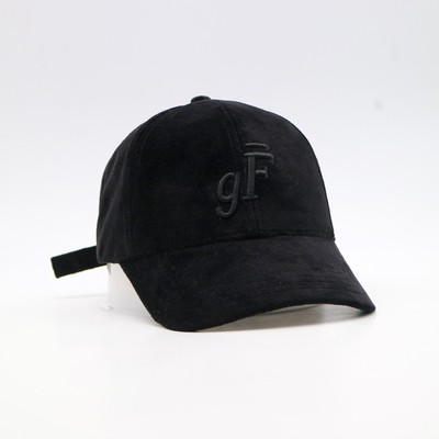 Unisex Embroidered Baseball Caps With Curved Brim And Mental Strap Suede Fabric