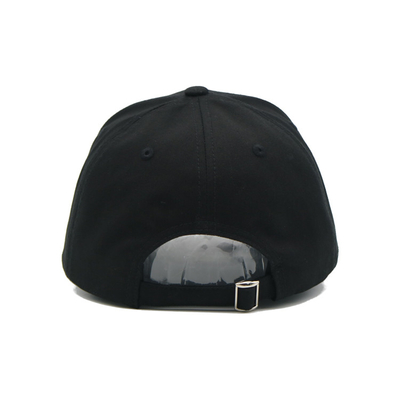 Custom Vintage 6 Panel Baseball Caps Curved 58-68cm Woven Patch With Embroidery Outline And 6 Eyelets