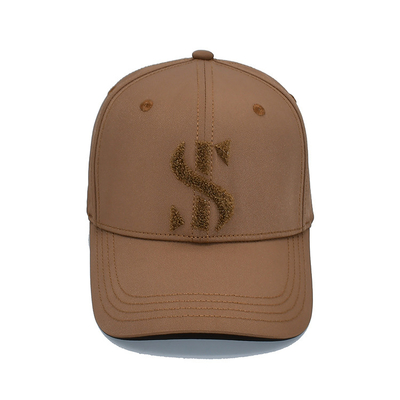Stylish Six-Panel Baseball Cap With Curved Visor And Fabric-Matching Stitching Polyester And Towel Embroidery Logo