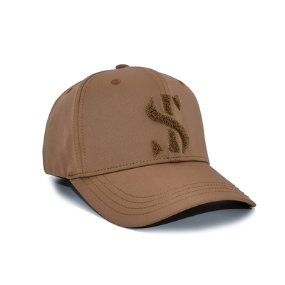 Stylish Six-Panel Baseball Cap With Curved Visor And Fabric-Matching Stitching Polyester And Towel Embroidery Logo