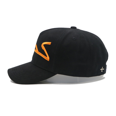 Customized 5 Panel Baseball Cap With 3D Embroidered Logo And Matching Fabric Color Stiching