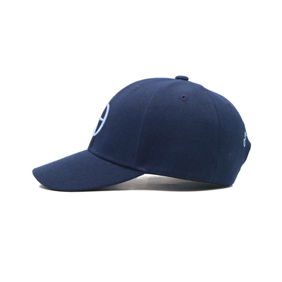 Full Seasons Embroidered Baseball Caps With Curved Visor And Custom Matching Fabric Color Plastic Backstrap