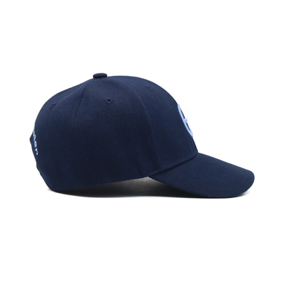 Full Seasons Embroidered Baseball Caps With Curved Visor And Custom Matching Fabric Color Plastic Backstrap