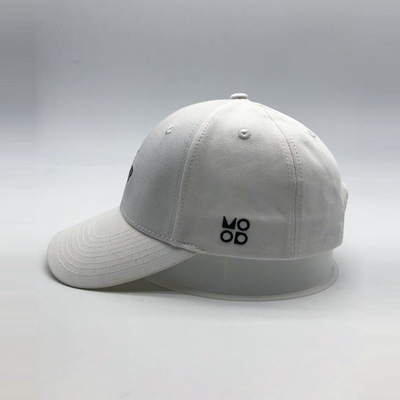 Embroidered Cotton 6 Panel Baseball Cap With Unstructured Shape And Adjustable Strap