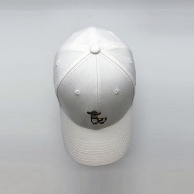 Embroidered Cotton 6 Panel Baseball Cap With Unstructured Shape And Adjustable Strap