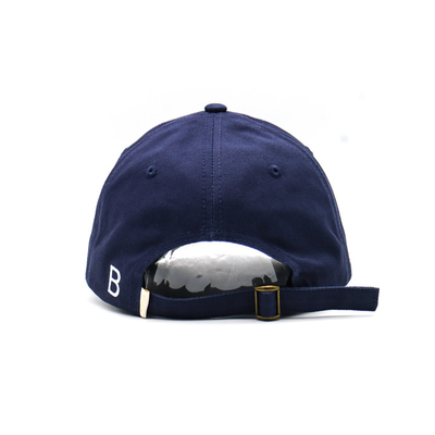 Curved Visor 6 Panel Baseball Cap With Embroidered Logo Matching Stitching And Reinforced Seams