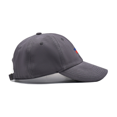 Embroidered Cotton Baseball Cap With Unstructured Shape Curved Visor 6 Eyelets