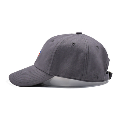 Embroidered Cotton Baseball Cap With Unstructured Shape Curved Visor 6 Eyelets