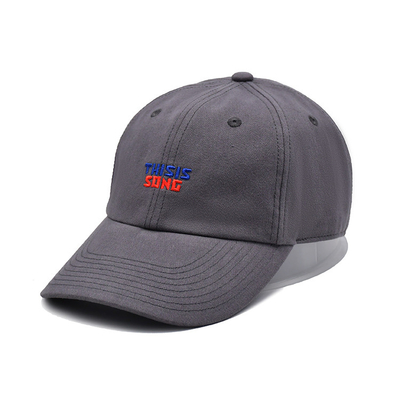 Embroidered Cotton Baseball Cap With Unstructured Shape Curved Visor 6 Eyelets