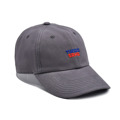 Embroidered Cotton Baseball Cap With Unstructured Shape Curved Visor 6 Eyelets