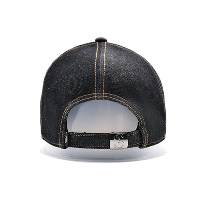Profile Constructured Embroidered Baseball Cap Custom Color Denim Sweatband