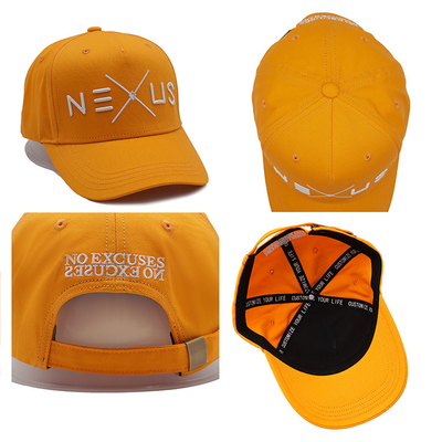 Adjustable Strap Curved Visor Profile Baseball Cap With Coordinated Fabric Color Stitching