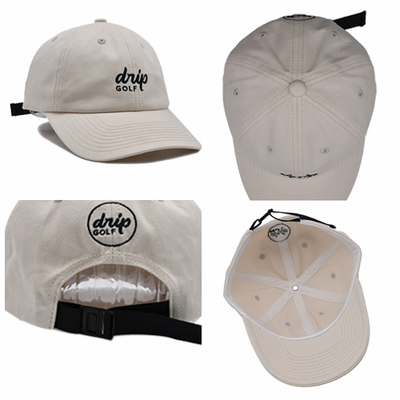 Custom Embroidered Baseball Cap With  Adjustable Strap And Metal Buckle