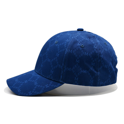Custom Jacquard Caps With Curved Visor And Adjustable Strap With Embroidery Eyelets Matching Fabric Color