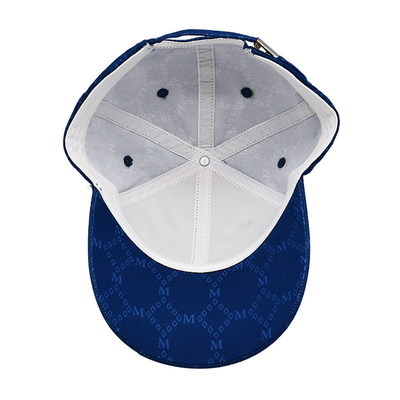 Custom Jacquard Caps With Curved Visor And Adjustable Strap With Embroidery Eyelets Matching Fabric Color