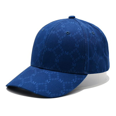 Custom Jacquard Caps With Curved Visor And Adjustable Strap With Embroidery Eyelets Matching Fabric Color