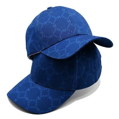 Custom Jacquard Caps With Curved Visor And Adjustable Strap With Embroidery Eyelets Matching Fabric Color